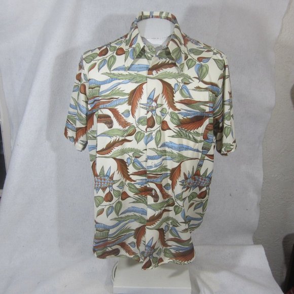 Arrow vintage Men sport shirt s/s pit to pit 25 XL 1970s Disco print polyester - Picture 4 of 10